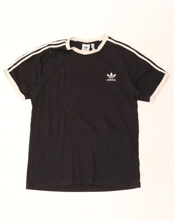 Adidas Herren T-Shirt Top XL Schwarz Colourblock Baumwolle