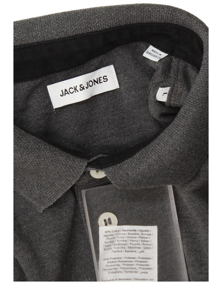 Jack & Jones Herren-Poloshirt, große graue Baumwolle
