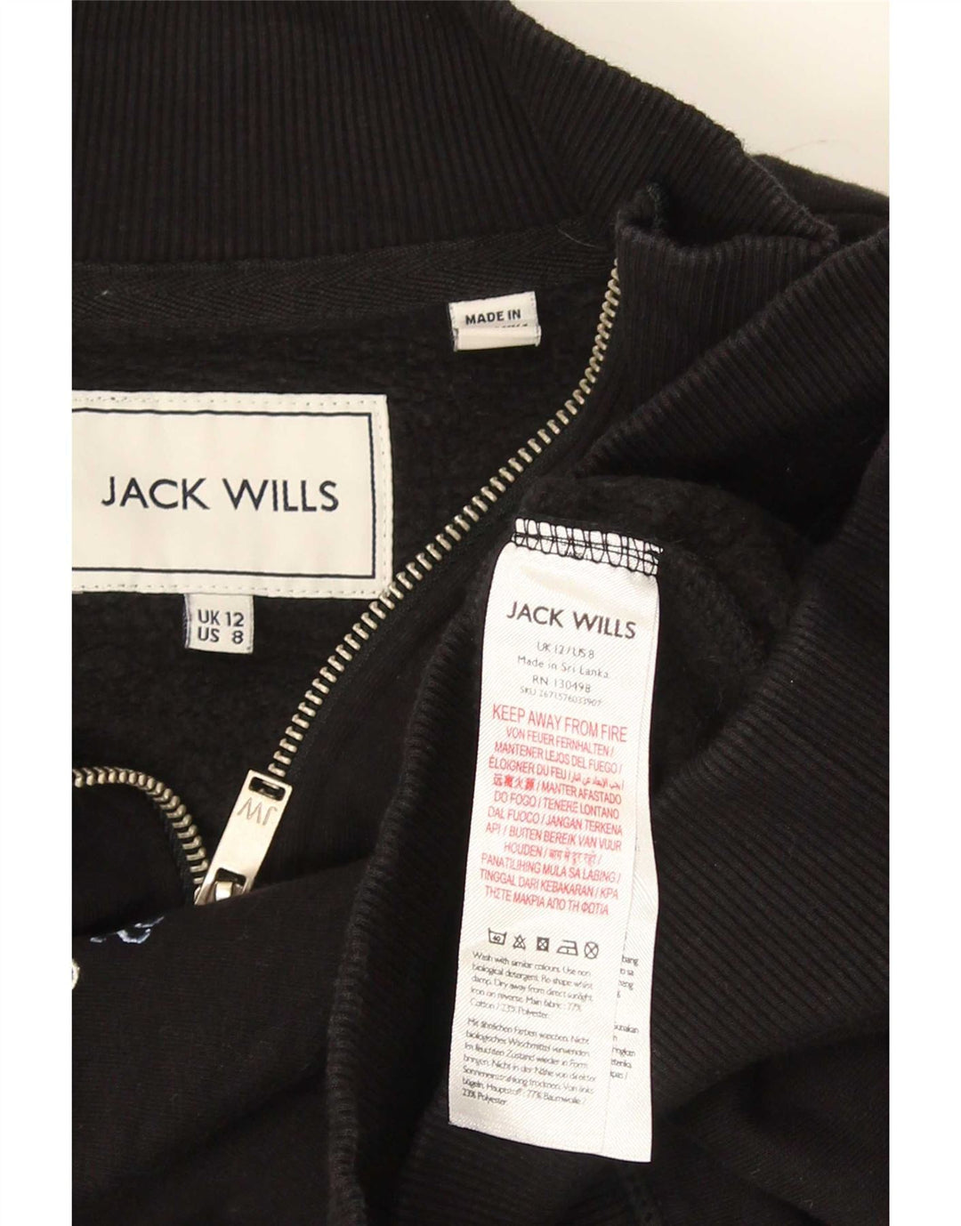 Jack Wills Damen-Sweatshirt in Übergröße mit Grafik, Gr. 12, mittelschwarz