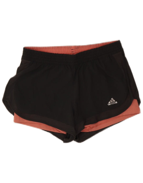 Adidas Damen Climalite Sport Shorts UK 8/10 Small Schwarz Colourblock