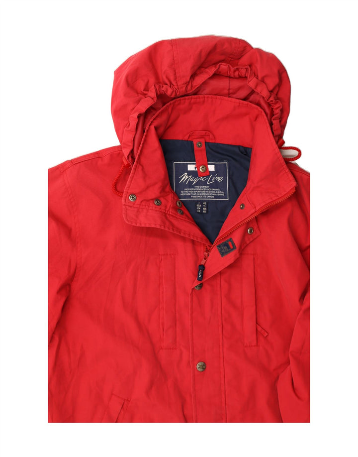 FILA Boys Loose Fit Hooded Rain Jacket 13-14 Years Large Red Polyester Vintage Fila and Second-Hand Fila from Messina Hembry 