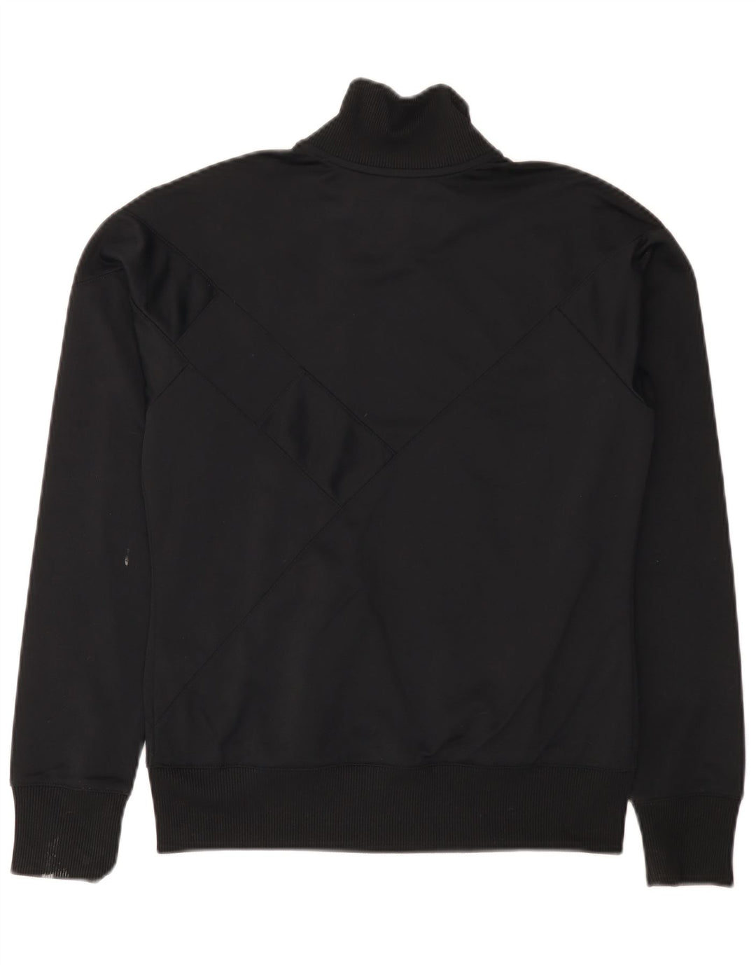 Nike Damen-Trainingsanzug-Top-Jacke UK 10/12 Mittelschwarzes Nadelstreifen-Polyester