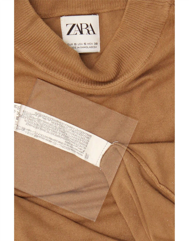 Rollkragenpullover für Herren von Zara, Größe S, beige, Viskose