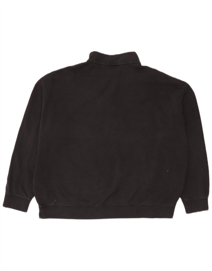 Nike Damen-Sweatshirt mit 1/4-Reißverschluss, übergroß, UK-Gr. 10, Größe S, Schwarz, Baumwolle