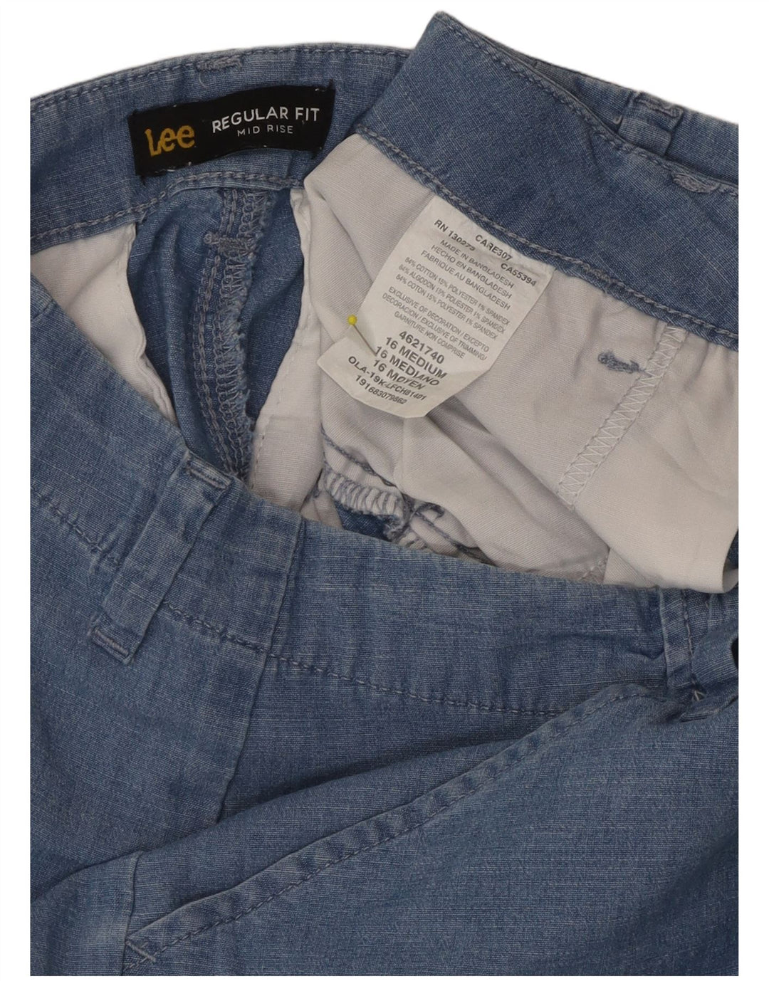 LEE Damen-Shorts mit normaler Passform und mittelhohem Bund, US 16, 2XL, W36, blaue Baumwolle