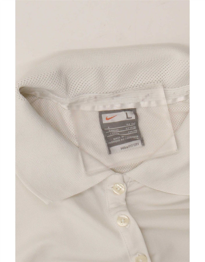 Nike Damen Poloshirt UK 14/16 Large Weiß