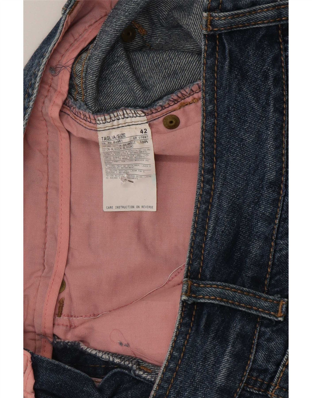 Benetton Damen Jeansshorts IT 42 Medium W30 Blaue Baumwolle