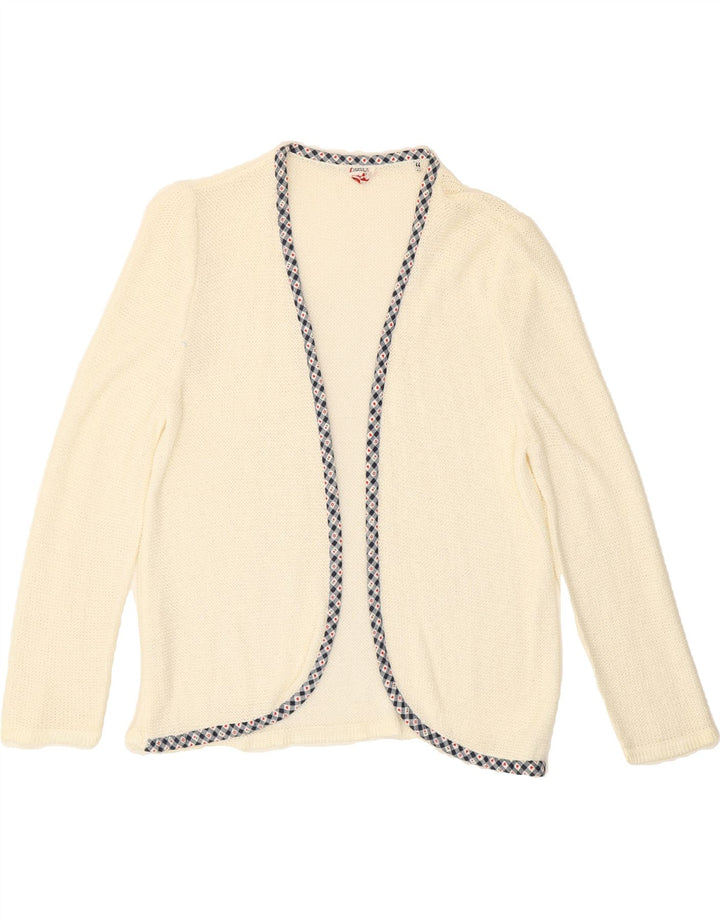 PUNTO E VIRGOLA Womens See Through Cardigan Sweater IT 44 Medium White Vintage Punto e Virgola and Second-Hand Punto e Virgola from Messina Hembry 