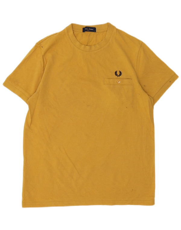 Fred Perry Herren T-Shirt Top mittelgelbe Baumwolle