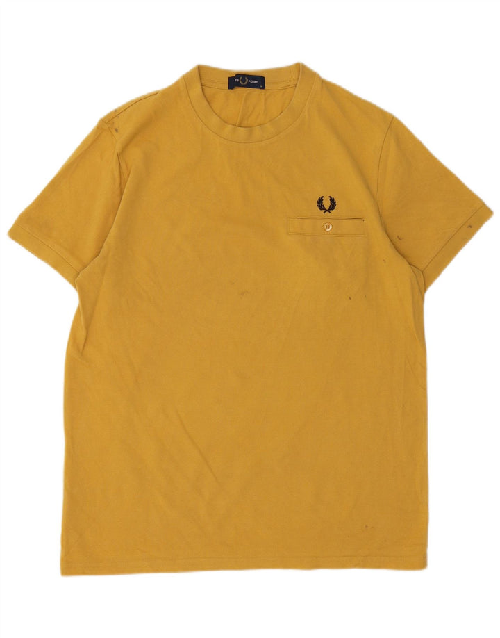 Fred Perry Herren T-Shirt Top mittelgelbe Baumwolle