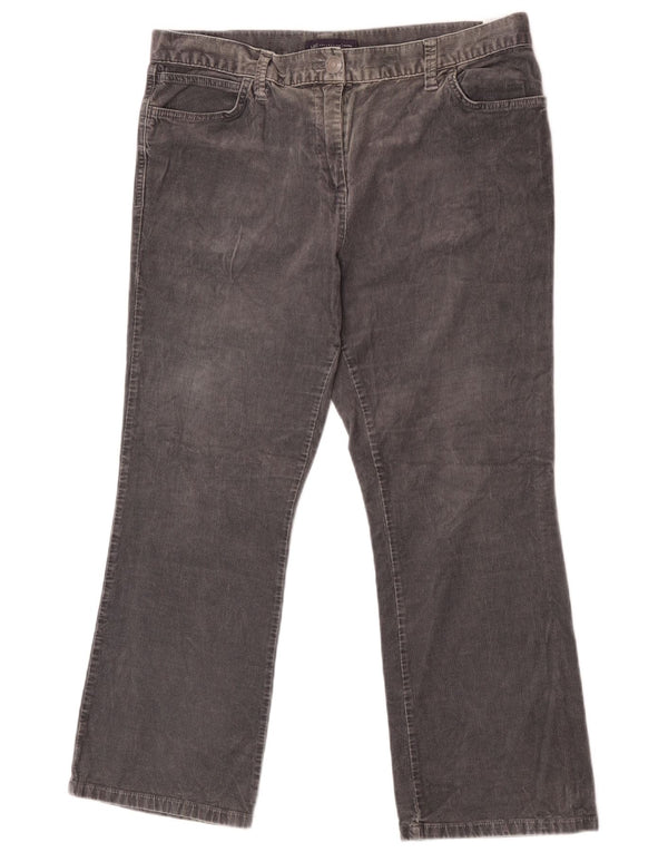 Marks & Spencer Damen Bootcut-Cordhose UK 16 Large W32 L26 Grau