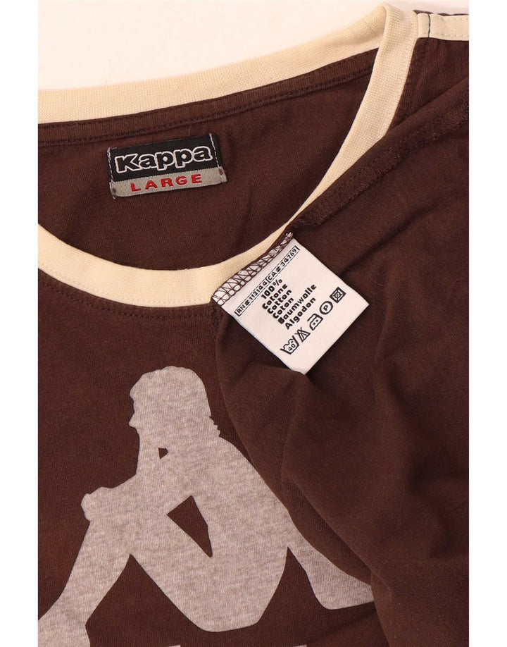 Kappa Herren-T-Shirt mit Grafik, groß, braune Baumwolle