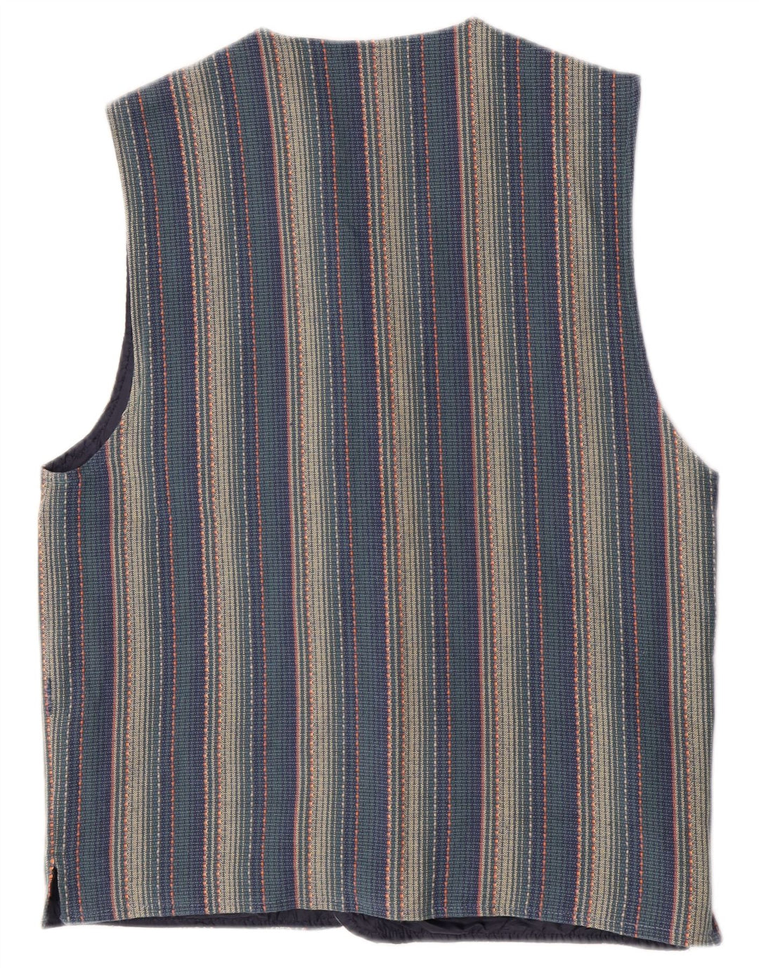 Cartouche Herrenweste UK 38 mittelblau gestreifte Baumwolle