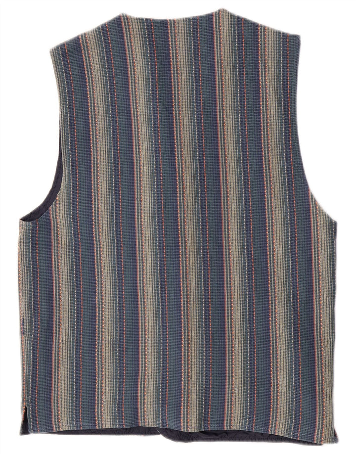 Cartouche Herrenweste UK 38 mittelblau gestreifte Baumwolle