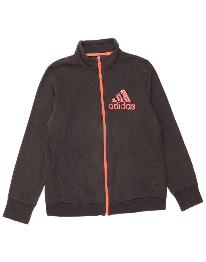 ADIDAS Damen Graphic Trainingsanzug Top Jacke UK 16 Large Grau