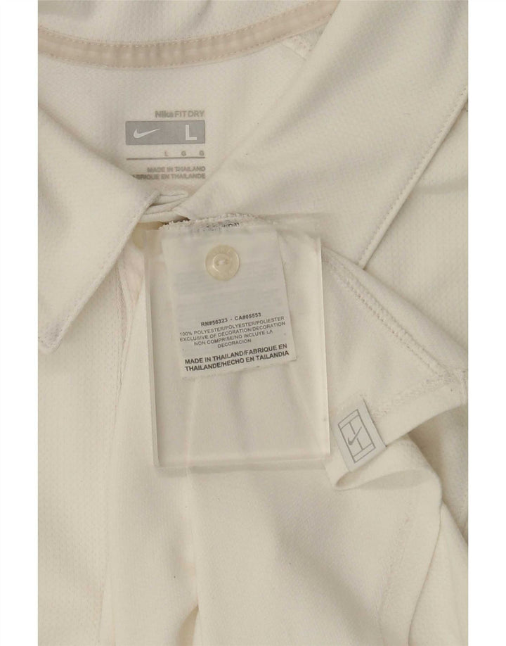 Nike Herren-Poloshirt, groß, weißes Colourblock-Polyester