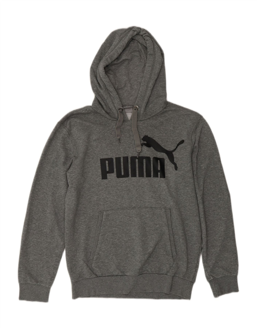 PUMA Herren-Kapuzenpullover mit Grafik, klein, grau geflecktes Polyester