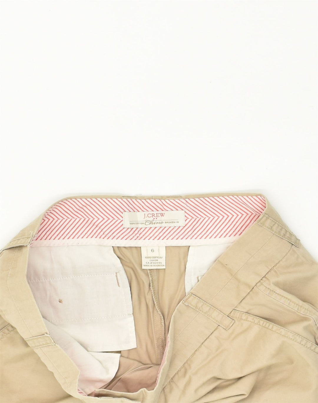 J. CREW Womens Chino Shorts US 6 Medium W34 Beige Cotton | Vintage J. Crew | Thrift | Second-Hand J. Crew | Used Clothing | Messina Hembry 