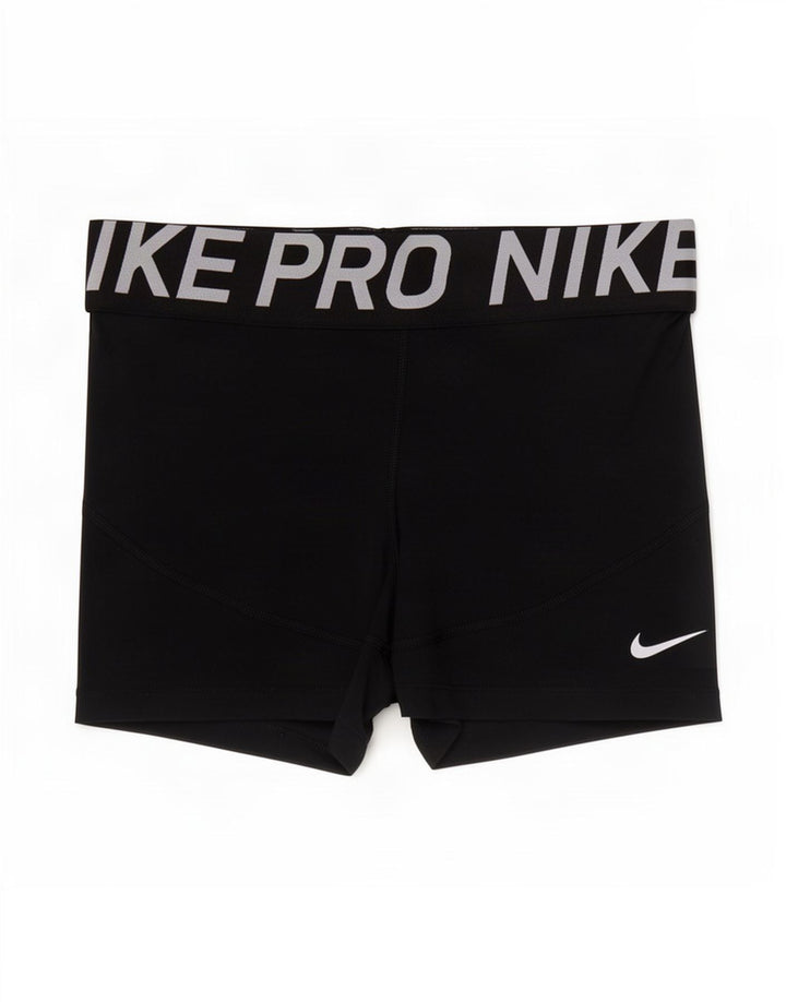 Nike Damen Graphic Sport Shorts UK 8 Small Schwarz Polyester