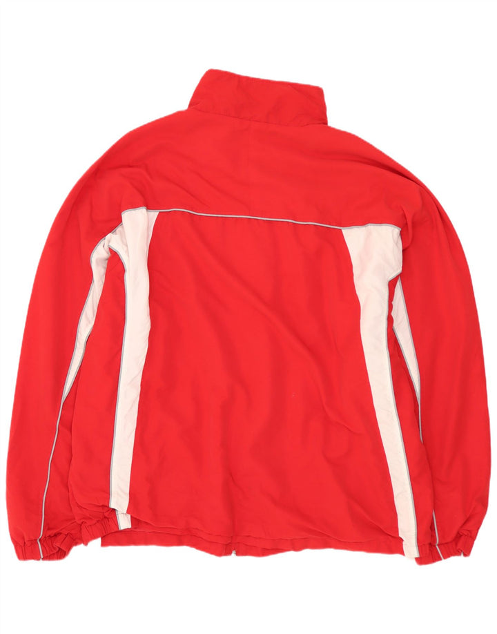 ASICS Herren-Trainingsanzug mit grafischem Oberteil, 2XL, rotes Farbblock-Polyester