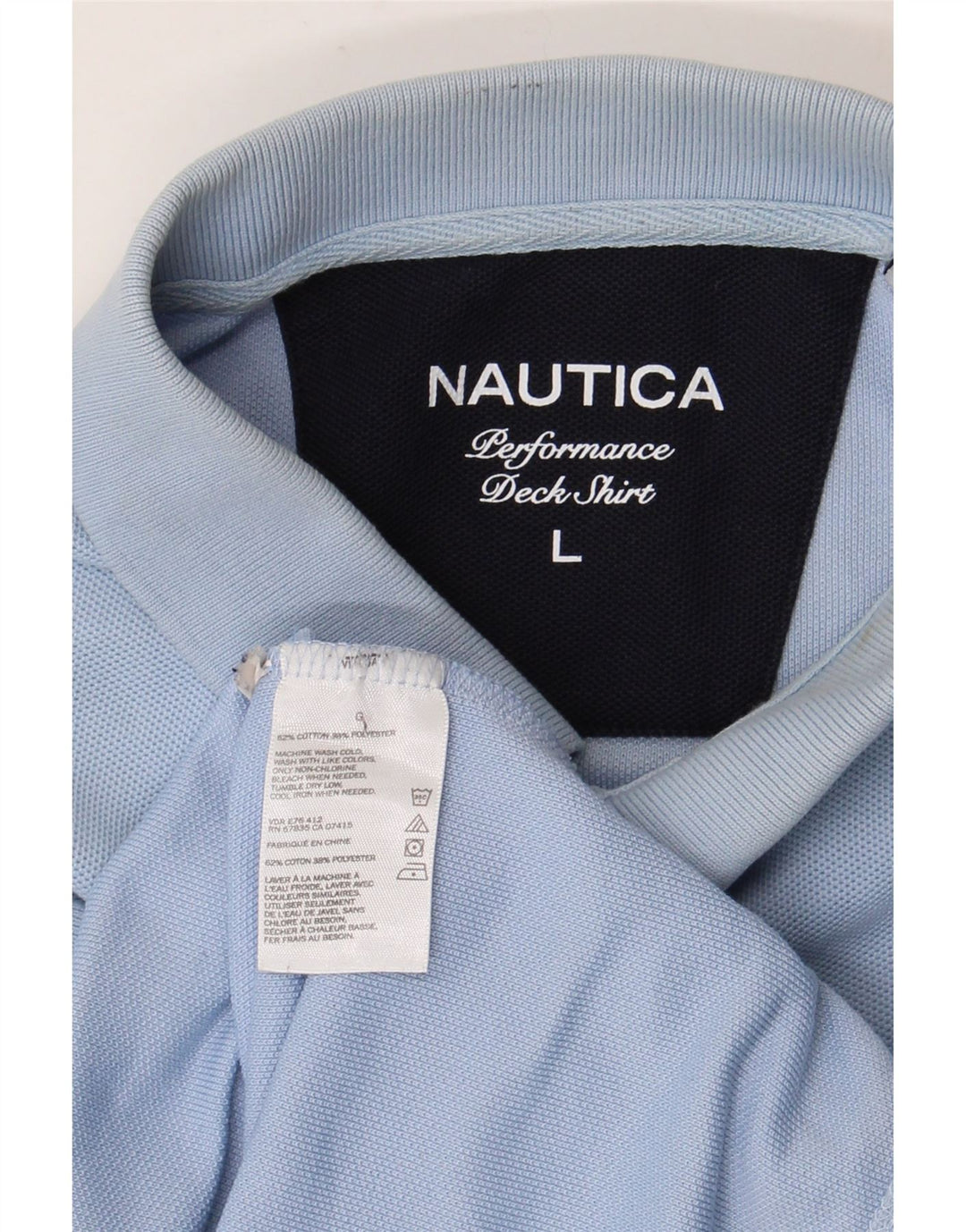 Nautica Herren-Poloshirt, groß, blaue Baumwolle