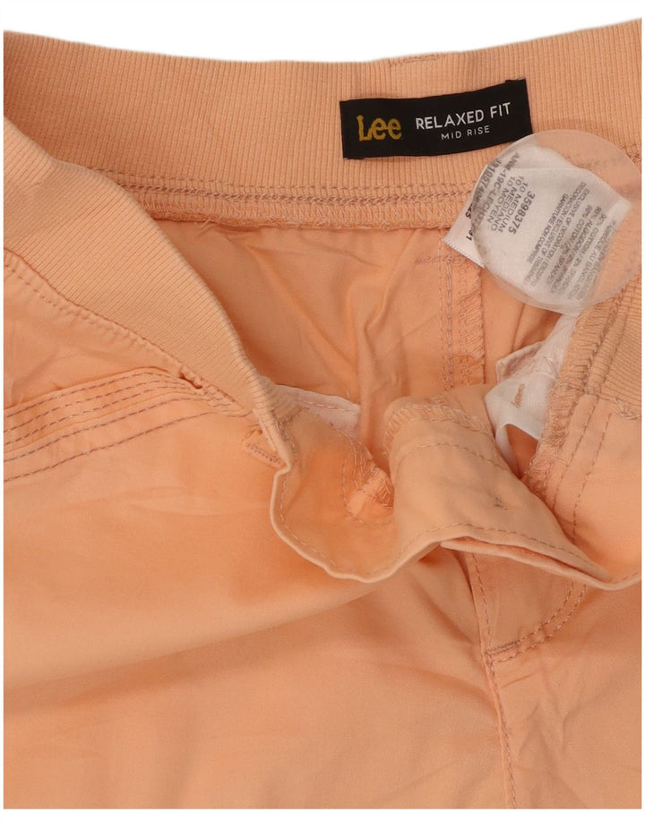 Lee Womens Relaxed Fit Cargo Shorts US 10 Large W32 Orange Baumwolle