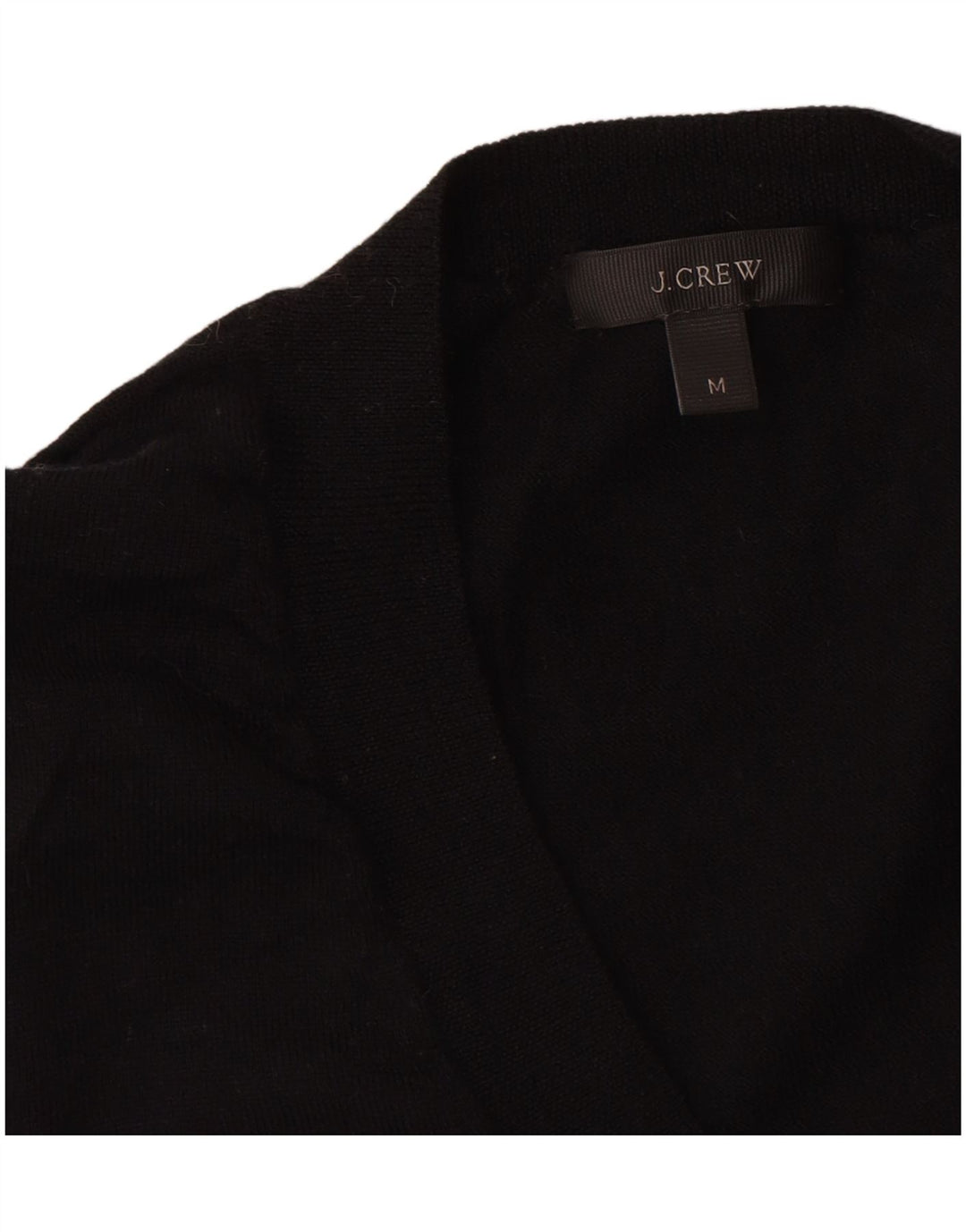 J. Crew Damen-Pullover mit V-Ausschnitt, UK 12, mittelschwarze Merinowolle