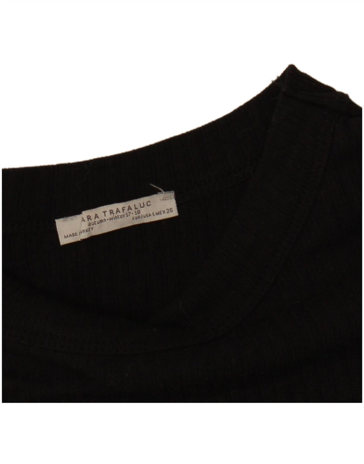 Kurzärmliges, figurbetontes Damenkleid von Zara, Gr. 10, Größe S, Schwarz