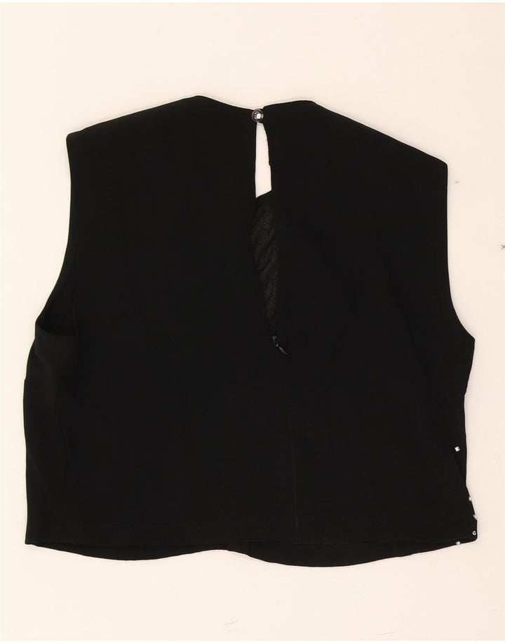 SFARZO Womens Sleeveless Crop Top IT 48 XL Black Spotted Vintage Sfarzo and Second-Hand Sfarzo from Messina Hembry 