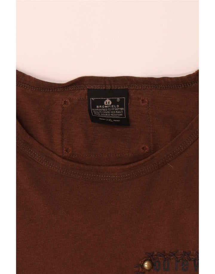 Bromfield Herren Top Langarm 2XL Braun Baumwolle