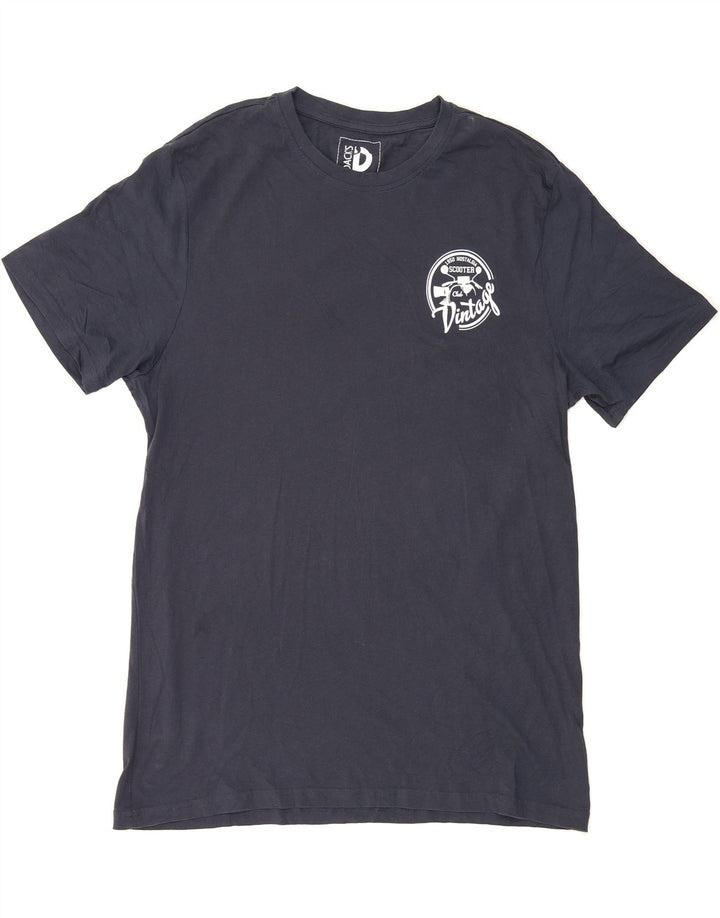 DACK'S Mens T-Shirt Top 2XL Navy Blue Vintage Dack's and Second-Hand Dack's from Messina Hembry 