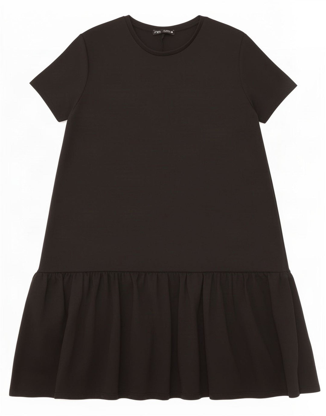 Zara Damen-Stufenkleid UK 10 Small Schwarz Polyester