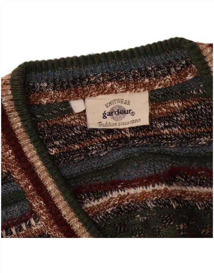GARDEUR Herren-Pullover mit V-Ausschnitt, mittelgroß, mehrfarbig, geometrisch