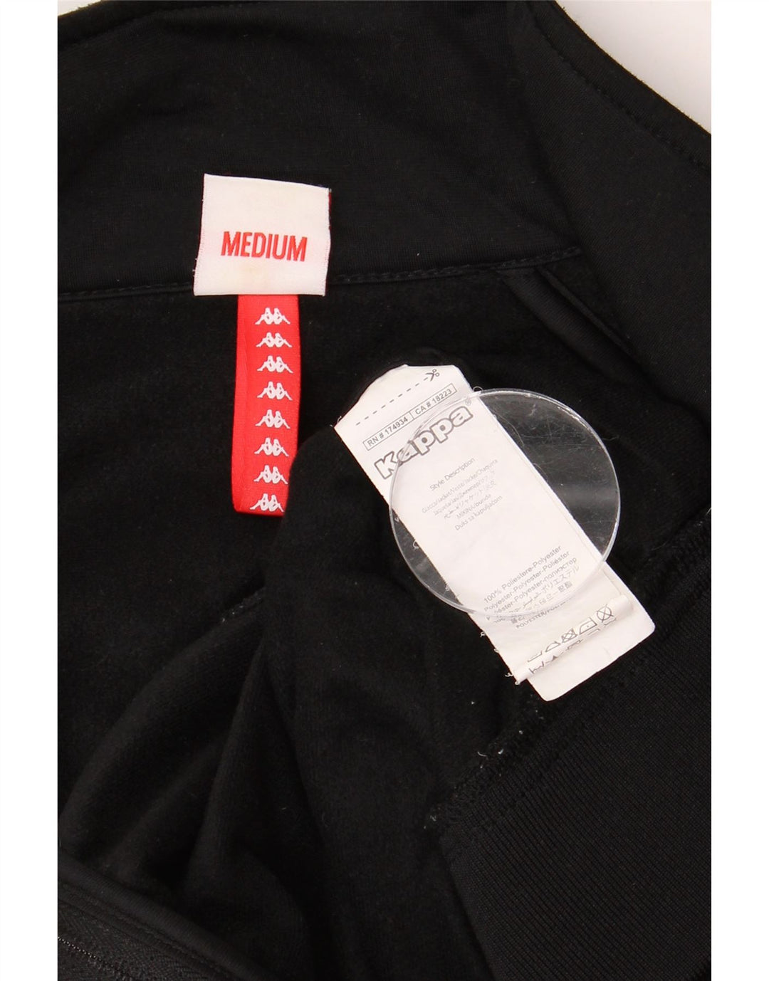 KAPPA Herren-Trainingsanzugoberteil mit Grafik, Mittelschwarzes Polyester