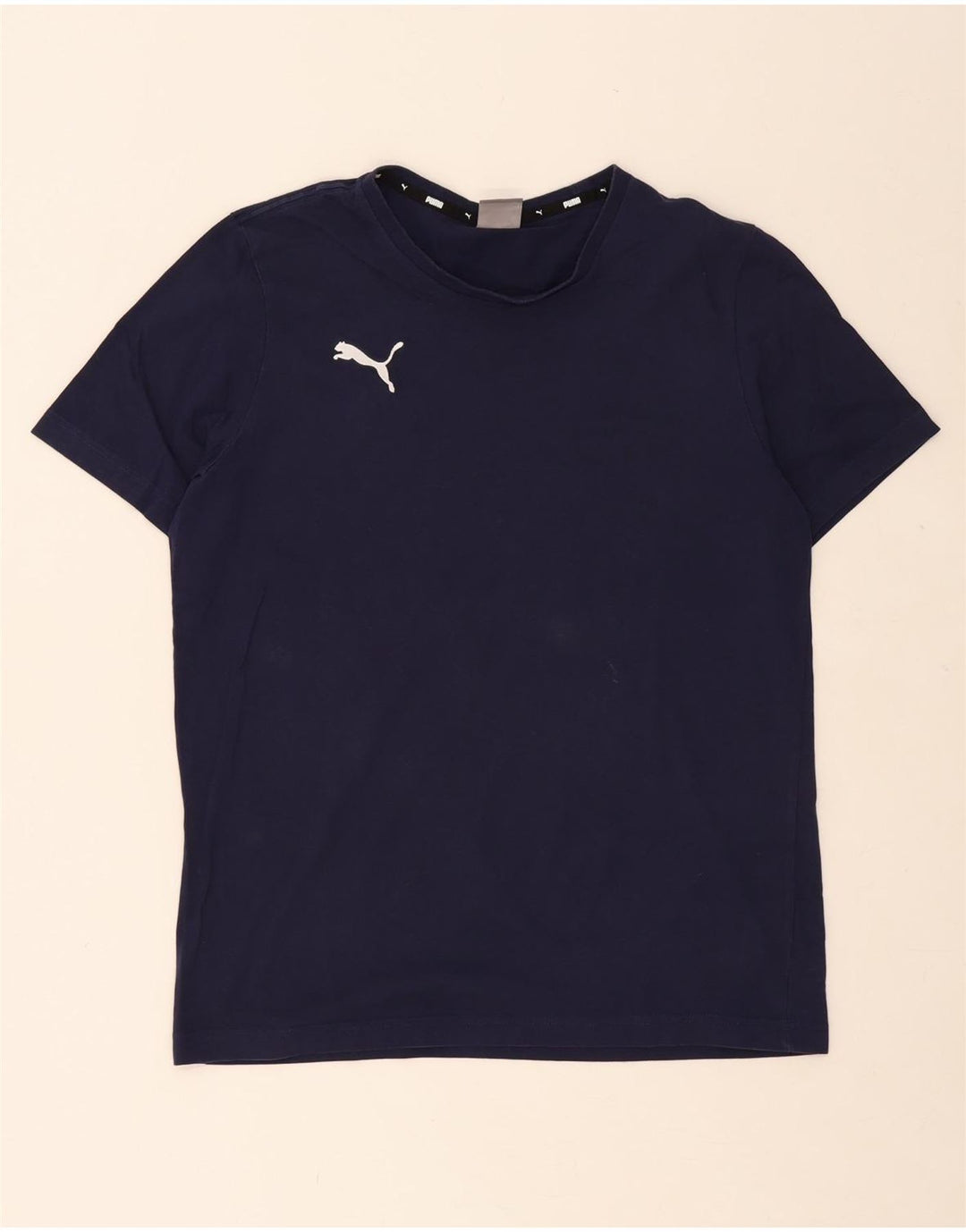 PUMA Mens T-Shirt Top Large Navy Blue Cotton Vintage Puma and Second-Hand Puma from Messina Hembry 