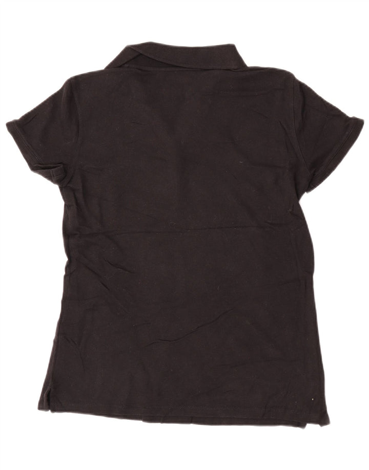 Izod Damen Poloshirt UK 10 Small Schwarz Baumwolle