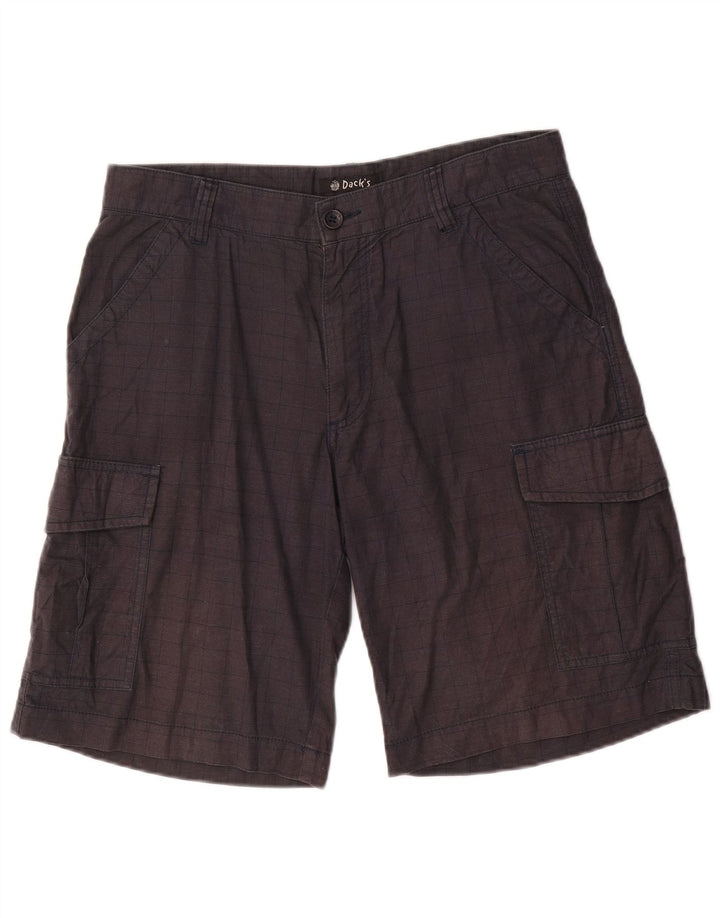 Dack's Herren-Cargoshorts IT 50 Large W32 Marineblaue geometrische Baumwolle