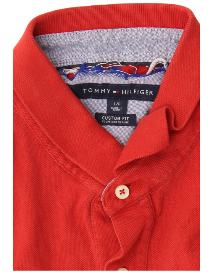TOMMY HILFIGER Herren Poloshirt mit individueller Passform, Größe L, Rot