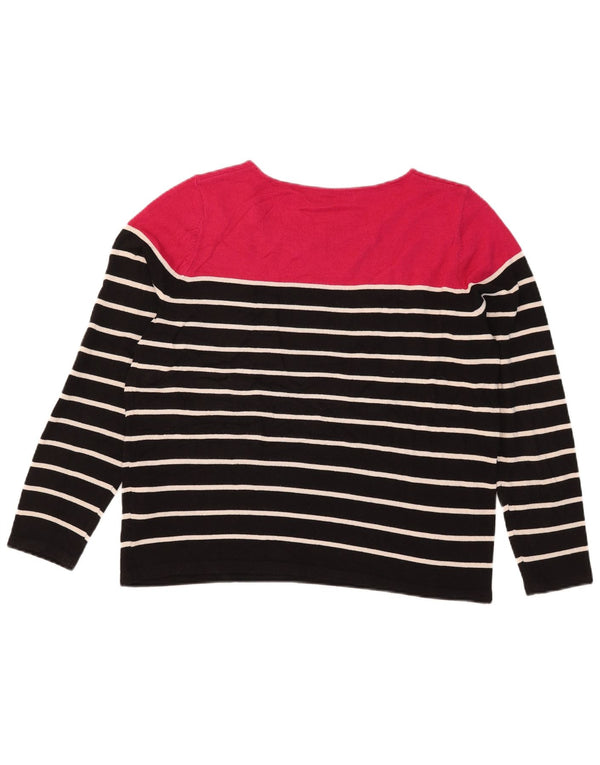 Marks & Spencer Damen-Pullover mit U-Boot-Ausschnitt, Gr. 42, Größe L, schwarz gestreift