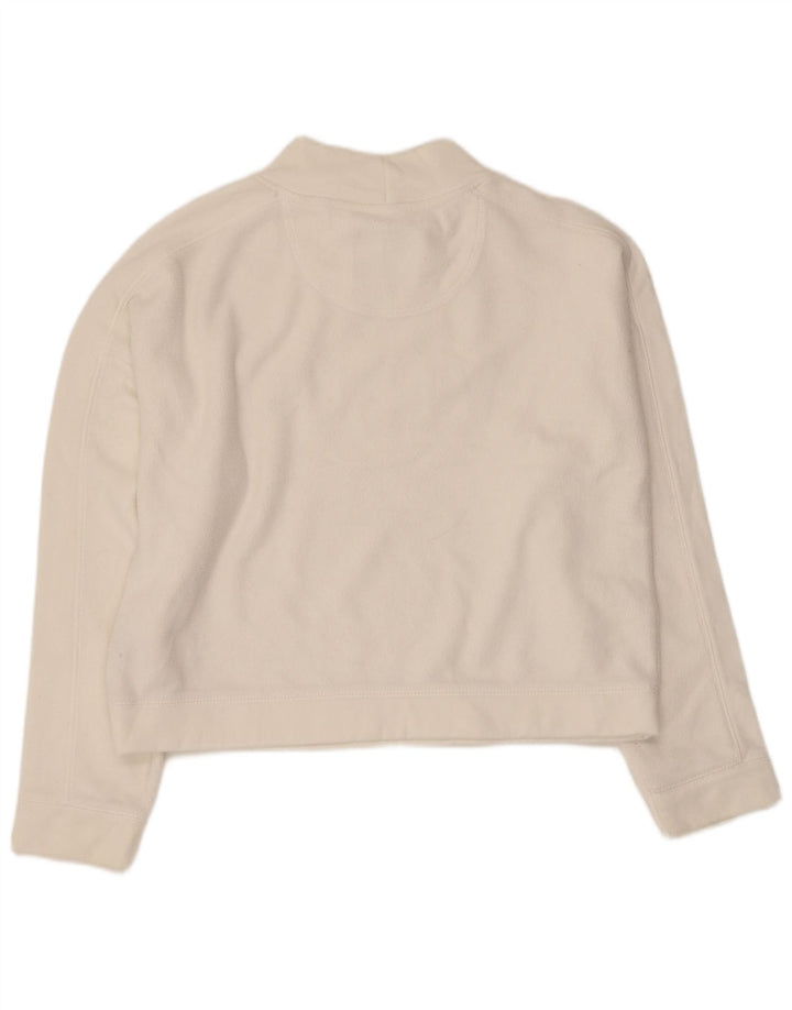 Jack Wills Damen Crop Graphic Sweatshirt Pullover UK 14 Large Weiß