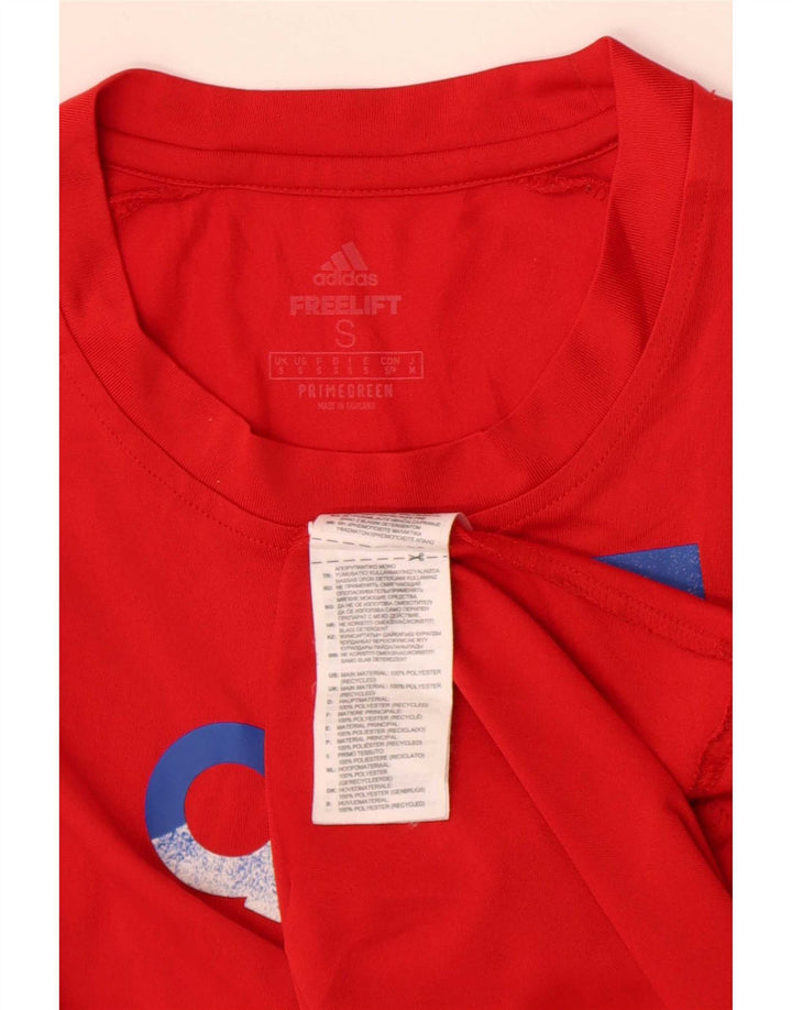 Adidas Herren Grafik T-Shirt Top Small Rot Polyester