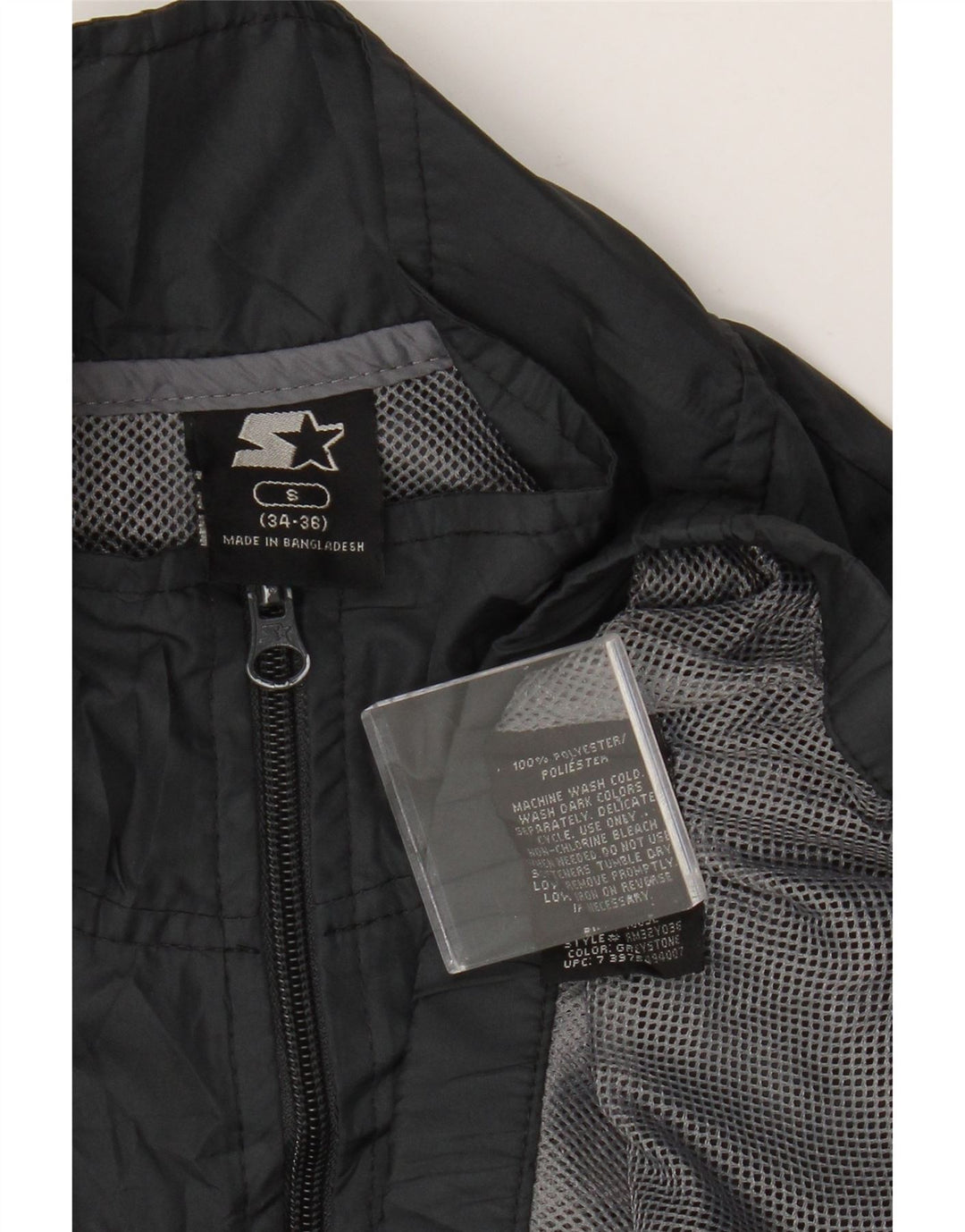 Starter Herren-Trainingsanzugoberteil, UK-Größe 34/36, Größe S, grau, Colourblock-Polyester