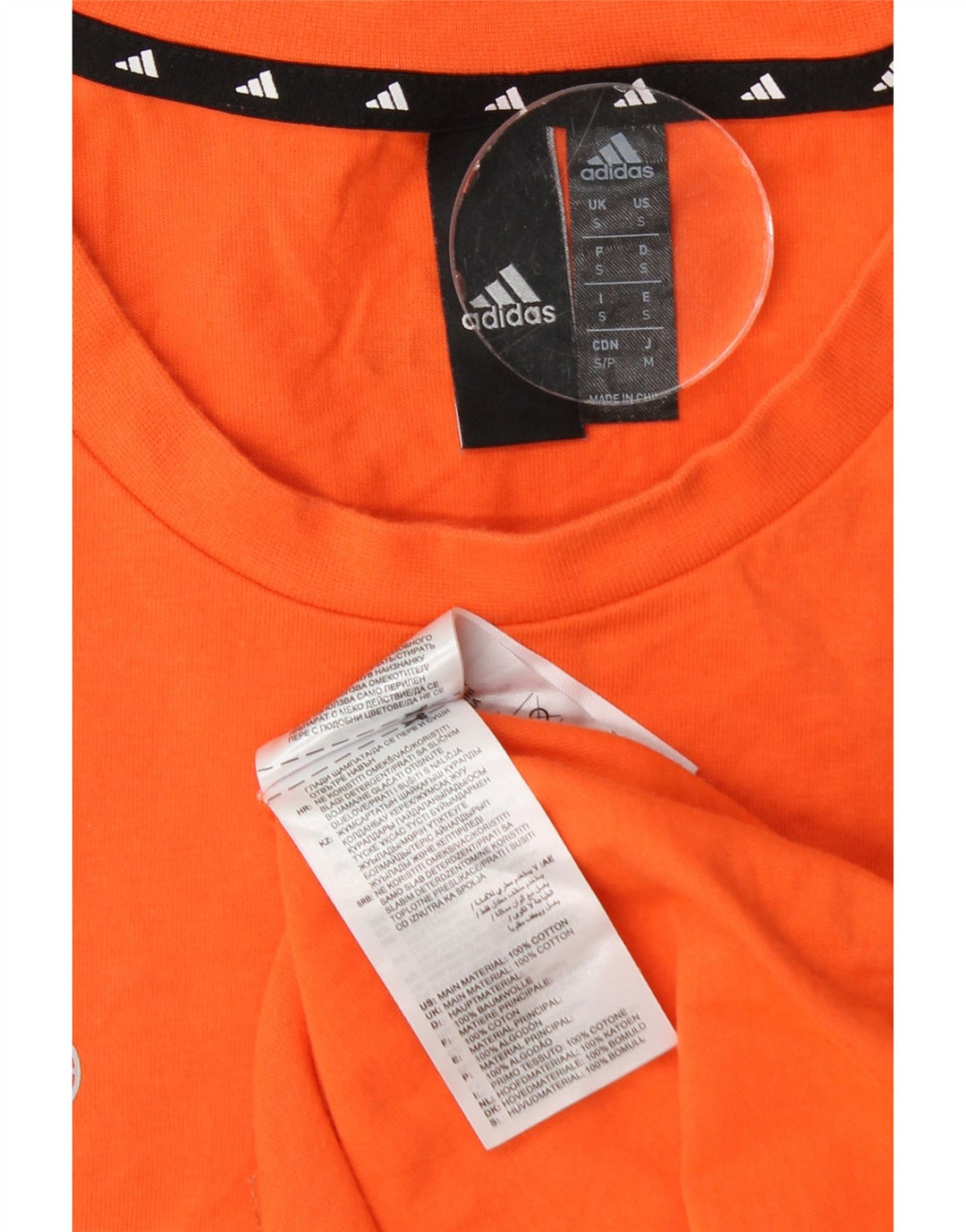 Adidas Herren Grafik T-Shirt Top Small Orange Baumwolle
