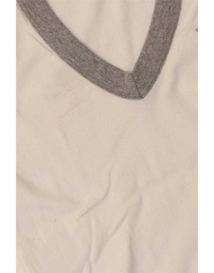 Kappa Damen T-Shirt Top UK 8 Small Weiß Colourblock