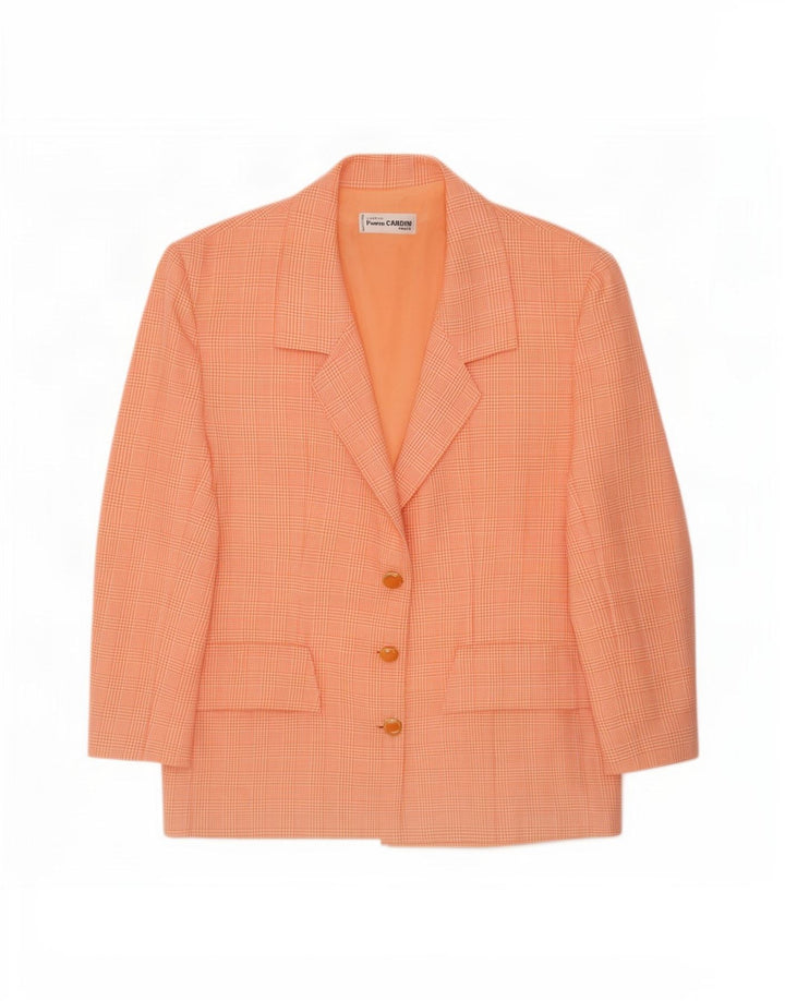 Pierre Cardin Damen-Blazerjacke mit 3 Knöpfen, Gr. 14, groß, rosa Hahnentrittmuster