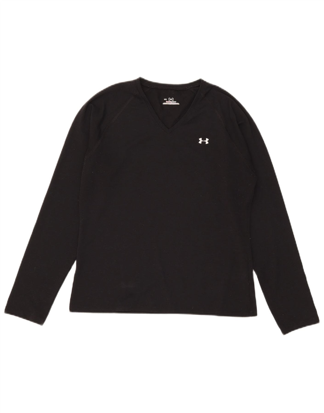 Under Armour Damen Top Langarm UK 12 Medium Schwarz Polyester