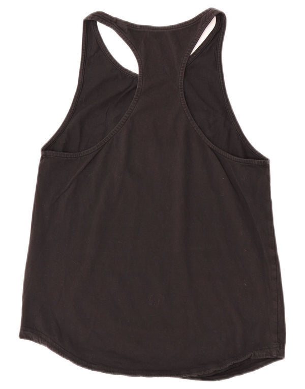 Adidas Damen Graphic Vest Top UK 10 Small Schwarz Baumwolle