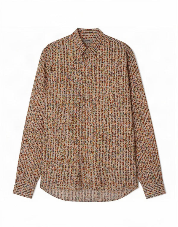 Desigual Herrenhemd XL Mehrfarbige geometrische Baumwolle