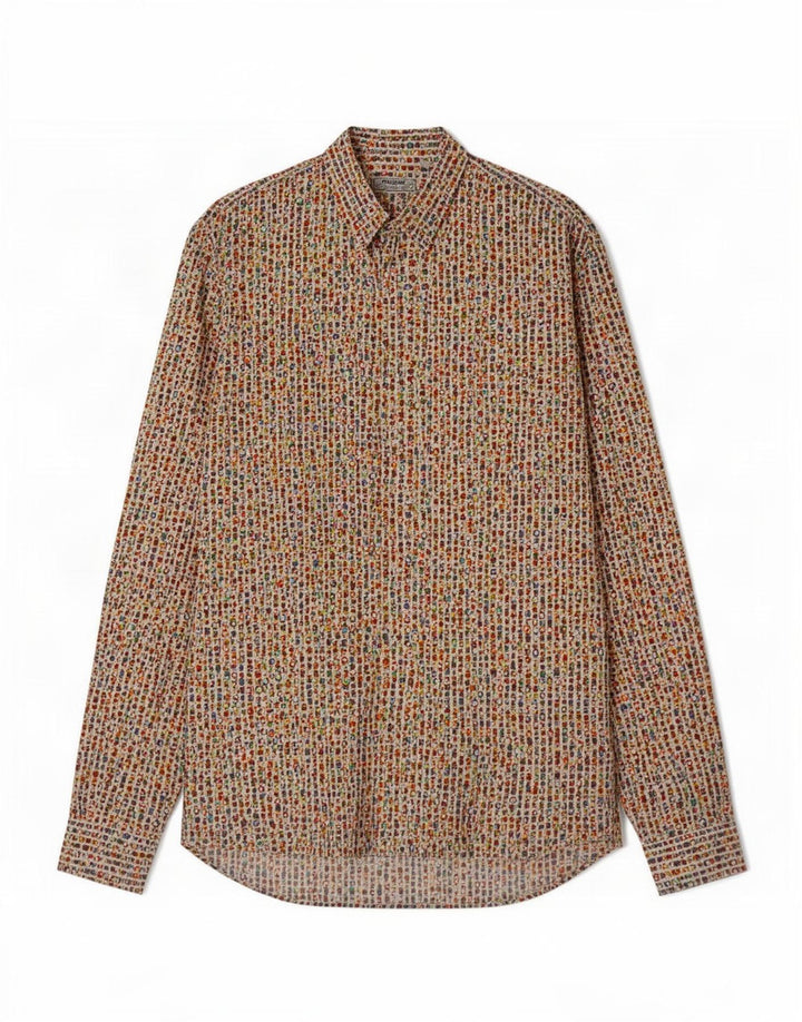 Desigual Herrenhemd XL Mehrfarbige geometrische Baumwolle