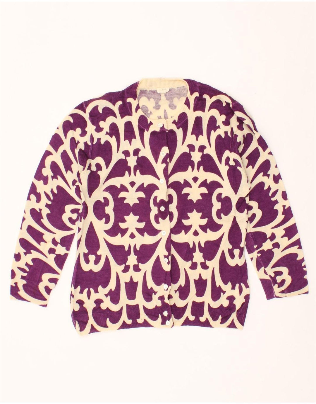 J. CREW Womens Abstract Pattern Cardigan Sweater UK 10 Small Purple Vintage J. Crew and Second-Hand J. Crew from Messina Hembry 